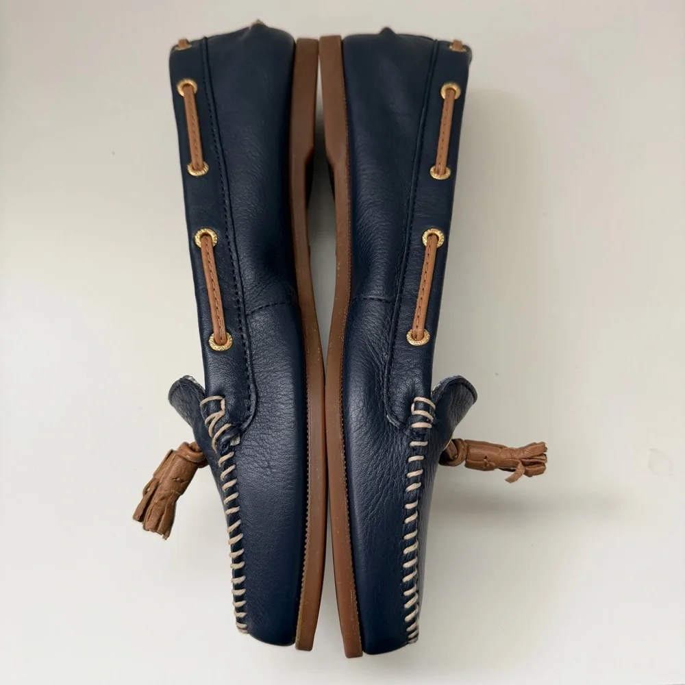 Sperry Top-Sider Sabrina Navy Women's Flats 8 M Navy Leather Flat Boat Shoes - Picture 5 of 10